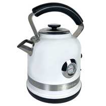 Ariete Moderna Cordless Electric Kettle, Stainless Steel Body, 1.7 Litre Capacity, White