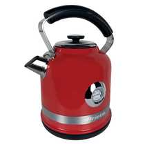 Ariete Moderna Cordless Electric Kettle, Stainless Steel Body, 1.7 Litre Capacity, Red