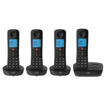 BT Essential Cordless Telephone & Answer Machine, Quad Pack