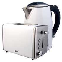 Igenix Jug Kettle and 2 Slice Toaster, White